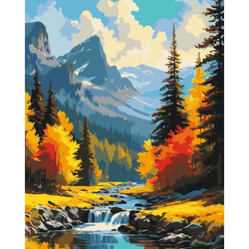 Картина за номерами "Гірський краєвид" 40x50 см  мініатюра фото 1