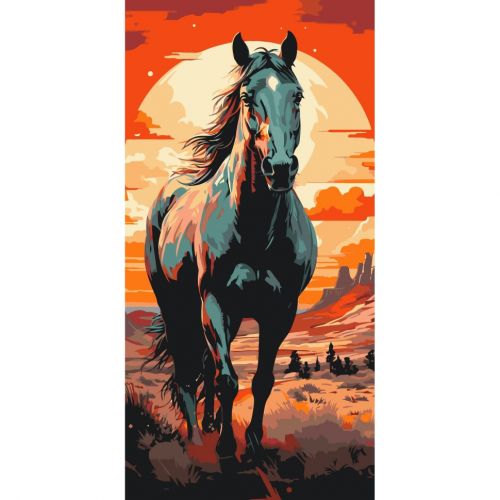 Картина за номерами "Horse art" 40х80 см  мініатюра фото 1
