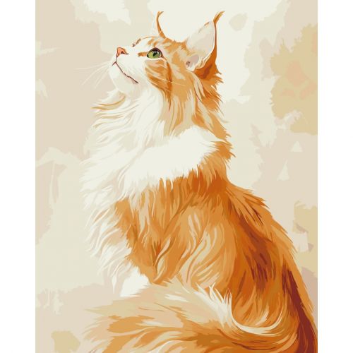 Картина за номерами "Рудий Мейн-кун" 40х50 см  мініатюра фото 1