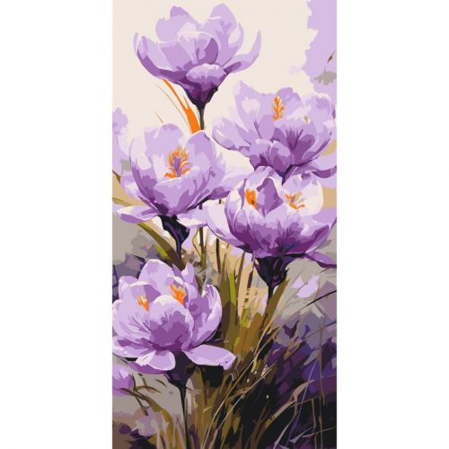 Картина за номерами "Крокуси" 40х80 см  мініатюра фото 1