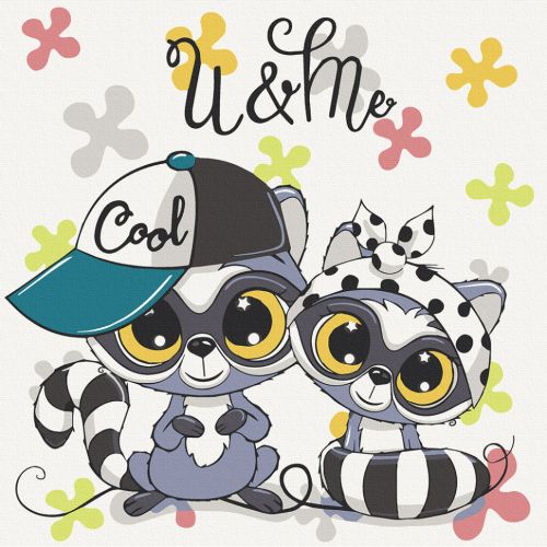 Картина за номерами "Круті єноти" 30х30 см  мініатюра фото 1