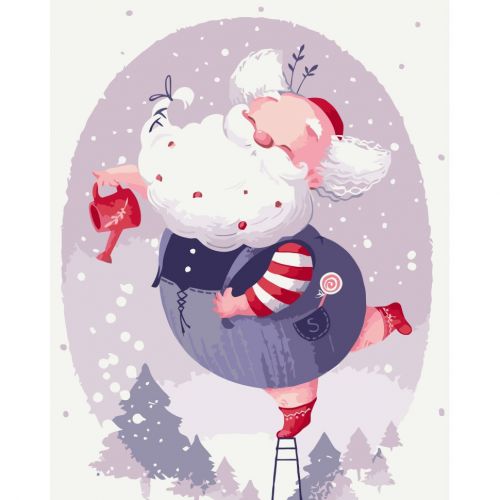 Картина за номерами "Святковий Санта" 40х50 см  мініатюра фото 1