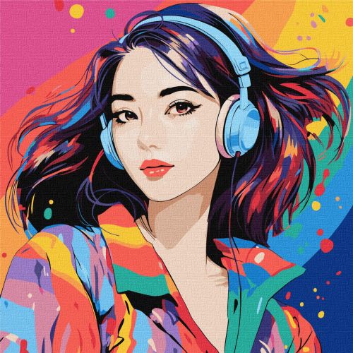 Картина по номерах "Світ звуків" 40x40 см  мініатюра фото 1