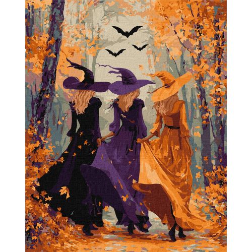 Картина по номерах "Три відьми у лісі" 40x50 см  мініатюра фото 1