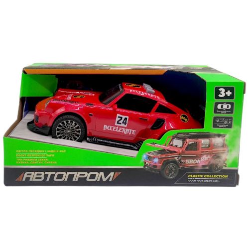 Машина пластиковая "АВТОПРОМ, PORSCHE", КРАСНЫЙ(коробка - 19х9х9 см)  мініатюра фото 1