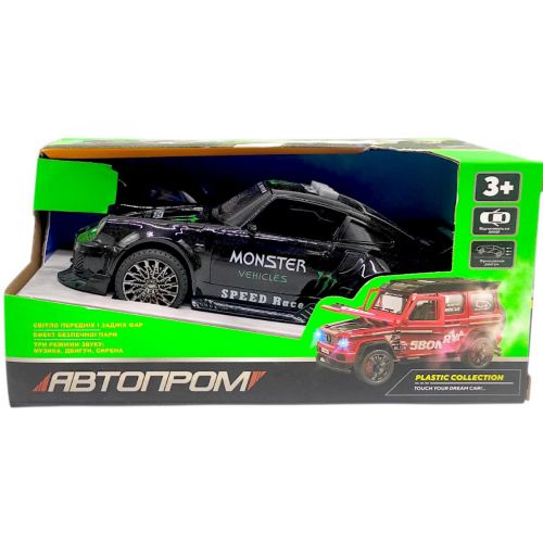 Машина пластиковая "АВТОПРОМ, PORSCHE", ЧЕРНЫЙ (коробка - 19х9х9 см)  мініатюра фото 1