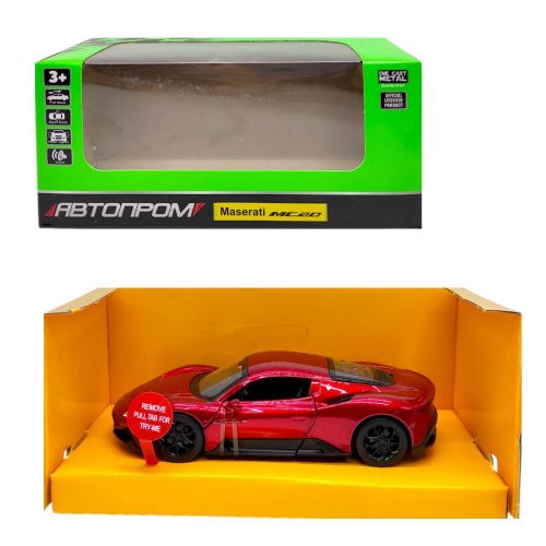 Машинка металлическая "АВТОПРОМ, 1:33 Maserati MC20" (КРАСНАЯ) коробка - 18х8х9 см  мініатюра фото 1