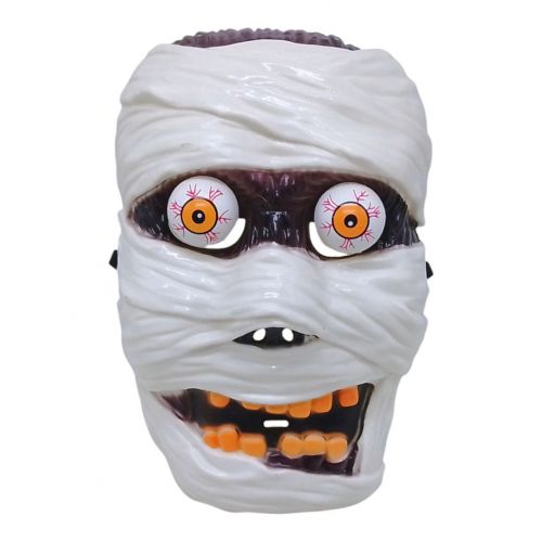Уцінка. Маска пластикова "Мумія", очі на пружинці, 26 см Тріщина фото