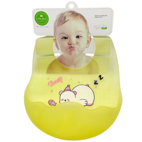 СИЛІКОНОВИЙ СЛЮНЯВЧИК (ЖОВТИЙ) ВЕДМЕДИК  мініатюра фото 1