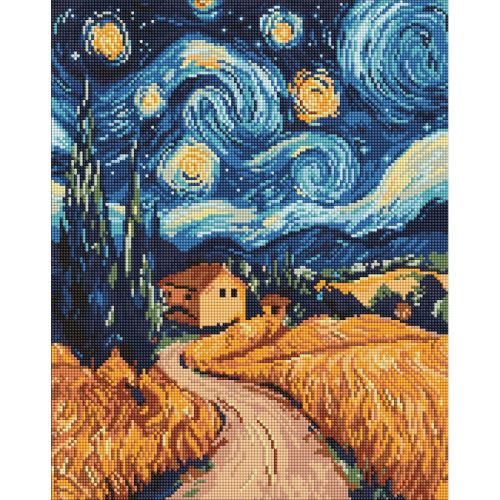 Набір з алмазною мозаїкою "Українська ніч" 40х50 см  мініатюра фото 1