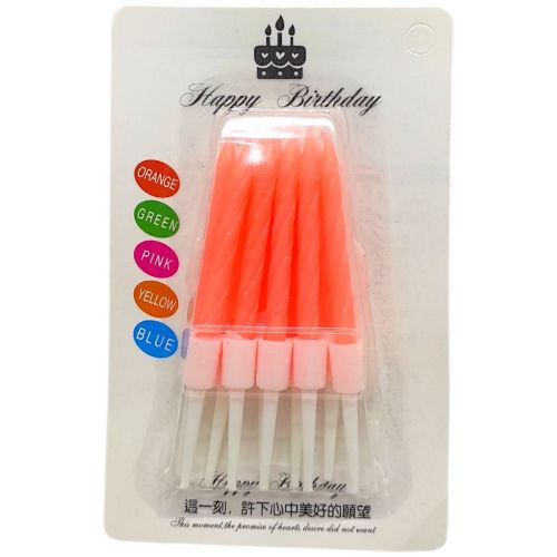 Свічки неонові, 7 см (ПОМАРАНЧЕВІ)  мініатюра фото 1