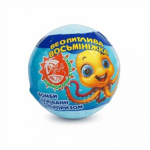 AquaShine ТМ Rainbow Бомба для ванн з сюрпризом Допитлива восьминіжка, 100г  мініатюра фото 1