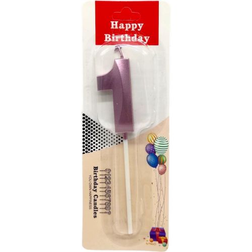 Свічка для торта "Цифра 1" (ФІОЛЕТОВА) фото