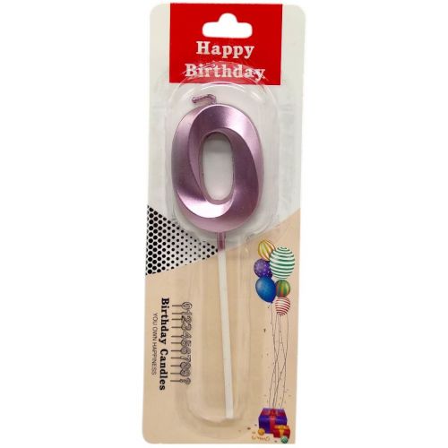 Свічка для торта "Цифра 0" (ФІОЛЕТОВА) фото