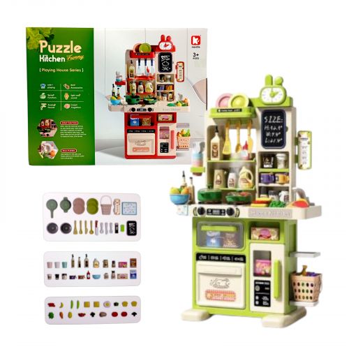 Кухня з посудом та аксес. батар. муз. світ. пар. тече вода кор. 45*19,5*35 см.  мініатюра фото 1