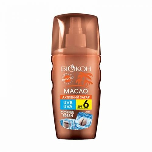 Біокон Засіб для засмаги Олія Активна засмага Кава фреш SPF-6, 160мл  мініатюра фото 1