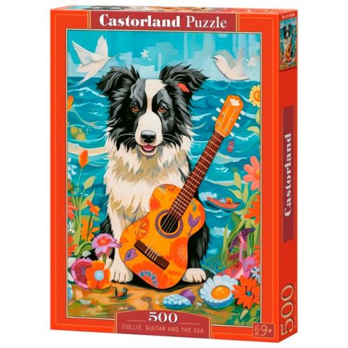Пазли "Коллі, гітара та море" 500 елементів  мініатюра фото 1