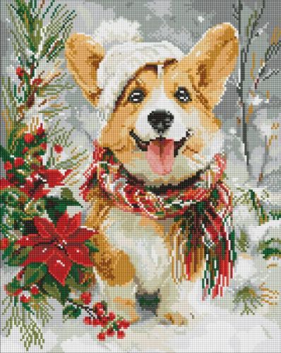 Алмазна мозаїка - "Щасливий песик" ©art_selena_ua, 40х50см  мініатюра фото 1