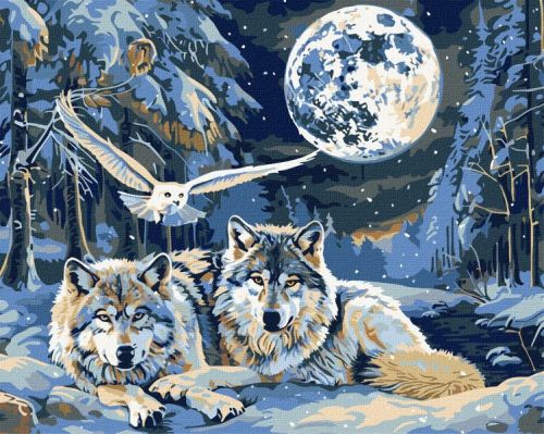 Картина за номерами - "Хижаки і мудрість з фарбами металік" ©art_selena_ua, 40х50см  мініатюра фото 1