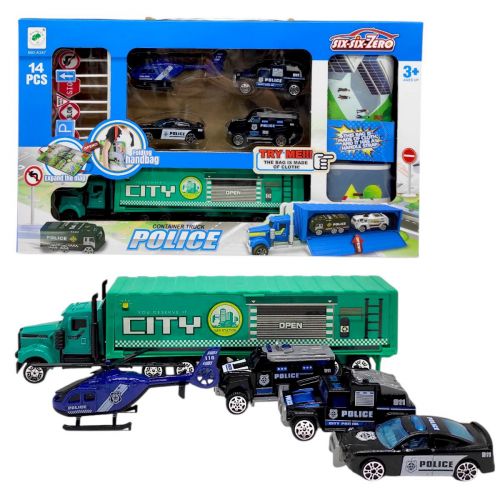 Автопарковка "Полиция" (4 металлопластиковые машинки, карта-коврик)  мініатюра фото 1