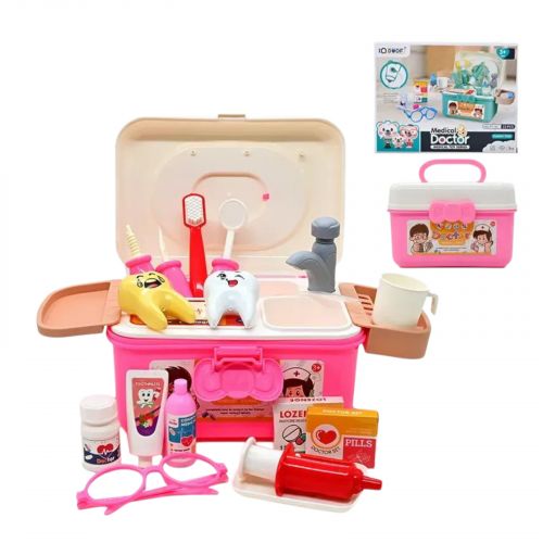 Набір лікаря "Doctor Medical", 20 елеметів, помпове накачування, колір рожевий, у коробці  мініатюра фото 1