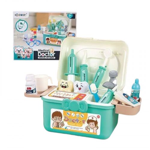 Набір лікаря "Doctor Medical", 20 елеметів, помпове накачування, колір зелений, у коробці  мініатюра фото 1