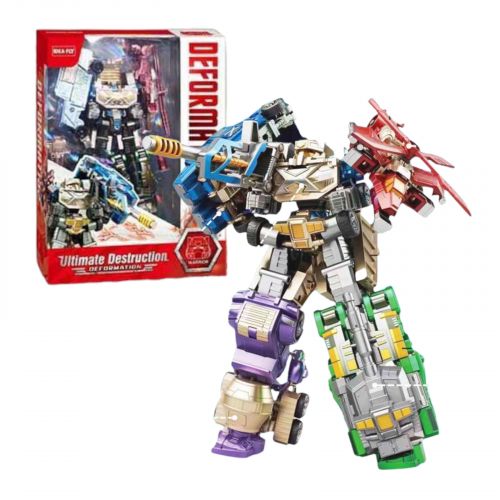 Трансформер 5 видів технки, які збираються в одного великого робота, в коробці  мініатюра фото 1