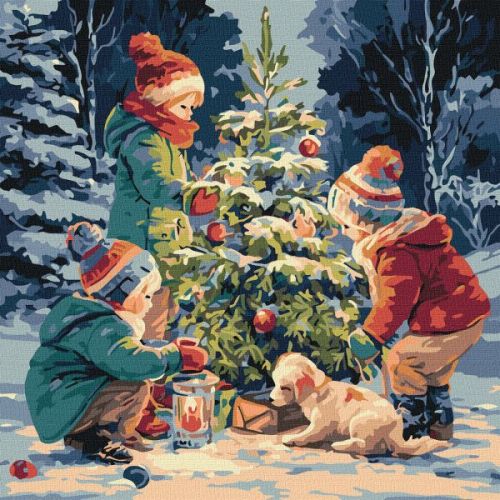 Картина за номерами - "Ялинка дружби" ©art_selena_ua, 40х40см  мініатюра фото 1