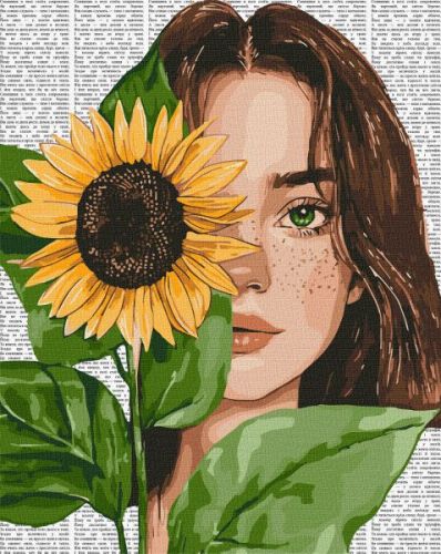 Картина за номерами - "Барвиста поезія: Соняшник" ©art_selena_ua, 40х50см  мініатюра фото 1