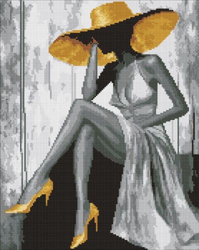 Алмазна мозаїка - "Золота дама" ©art_selena_ua, 40х50см  мініатюра фото 1