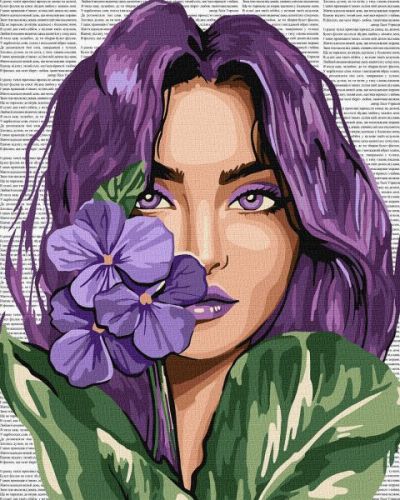 Картина за номерами - "Барвиста поезія: Фіалки" ©art_selena_ua, 40х50см  мініатюра фото 1