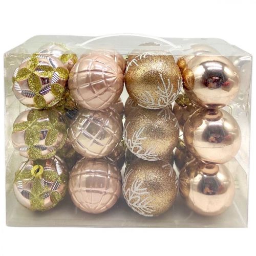 Уценка.  Новогодние украшения.  24 штук, шарики, D=5,5 см, в слюде - Повреждена упаковка  мініатюра фото 1