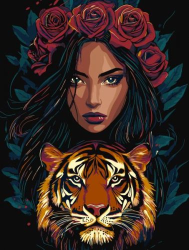 Картина за номерами - "Хижацький погляд з фарбами металік extra" ©art_selena_ua, 30х40см  мініатюра фото 1