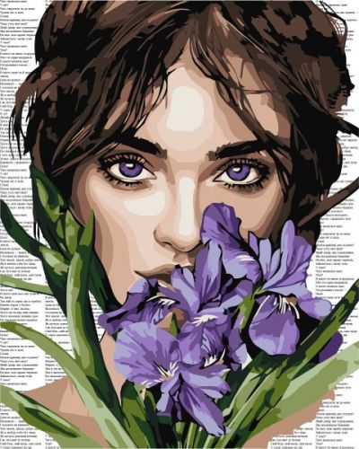 Картина за номерами - "Барвиста поезія: Фіолетові іриси" ©art_selena_ua, 40х50см  мініатюра фото 1