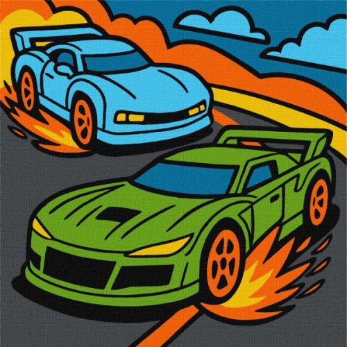 Картина за номерами - "Гарячі перегони" ©art_selena_ua, 25х25см  мініатюра фото 1