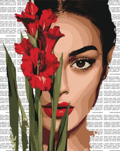 Картина за номерами - "Барвиста поезія: Червоні гладіолуси" ©art_selena_ua, 40х50см  мініатюра фото 1