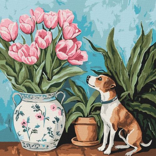 Картина за номерами - "Чаруючі тюльпани" ©art_selena_ua, 40х40см  мініатюра фото 1