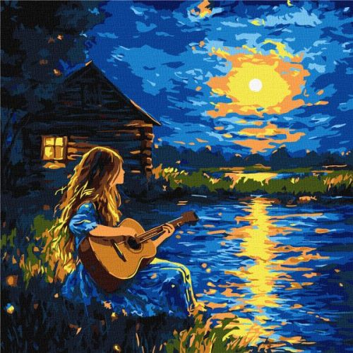 Картина за номерами - "Звуки у темряві" ©art_selena_ua, 40х40см  мініатюра фото 1