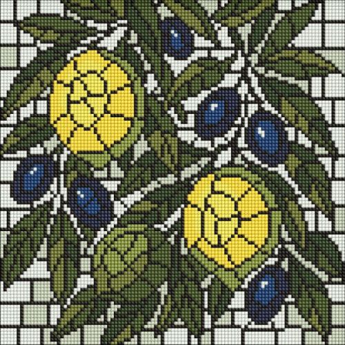 Алмазна мозаїка - "Вітраж.  Лимони" ©art_selena_ua, 30х30см  мініатюра фото 1