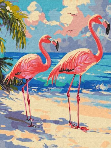 Картина за номерами - "Рожеві фламінго" ©art_selena_ua, 30х40см  мініатюра фото 1