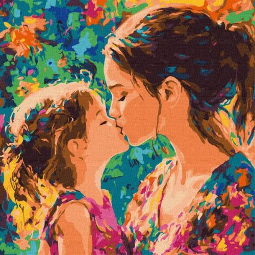 Картина за номерами - "Материнський поцілунок" ©art_selena_ua, 40х40см  мініатюра фото 1