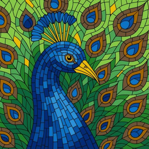 Картина за номерами - "Вітраж.  Павич" ©art_selena_ua, 30х30см  мініатюра фото 1