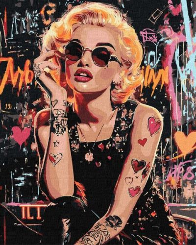 Картина за номерами - "Бунтарка Монро" ©art_selena_ua, 40х50см  мініатюра фото 1