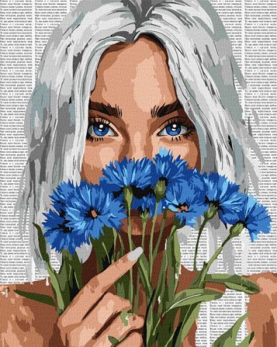 Картина за номерами - "Барвиста поезія: Волошки" ©art_selena_ua, 40х50см  мініатюра фото 1