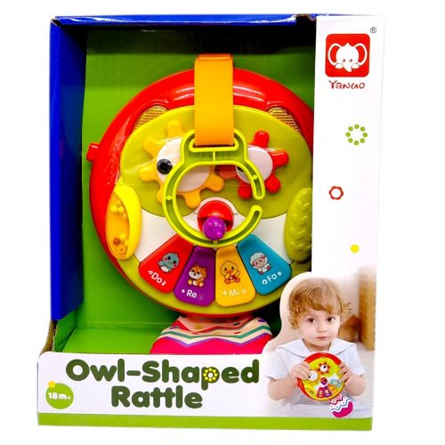 Брязкальце-підвіска (сова, на батарейках[, звук. світло, коробка 20х16х7 см  мініатюра фото 1