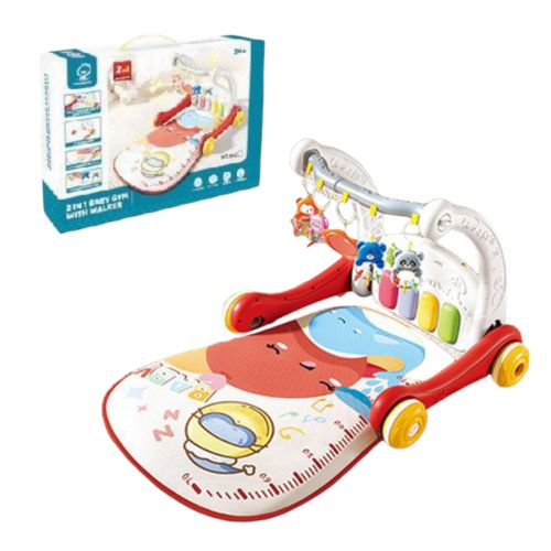 Каталка ігр. центр Перші кроки 2в1 з килимком батар. муз. світ. кор. 53*13*37 см.  мініатюра фото 1