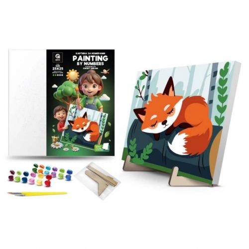 Картина по номерам "Сладкий Сон" (25х25 см) с деревянной подставкой  мініатюра фото 1