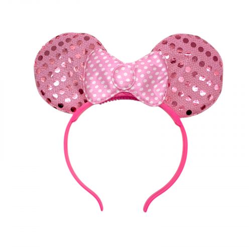 Ушки микки с бантиком светятся (РОЗОВЫЕ)  мініатюра фото 1