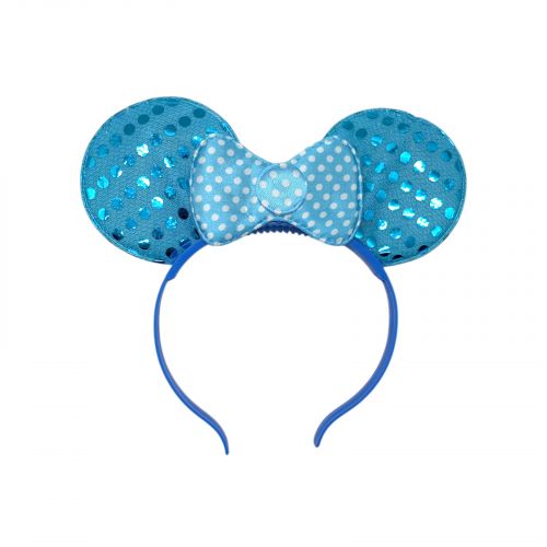 Ушки микки с бантиком светятся (ГОЛУБЫЕ)  мініатюра фото 1