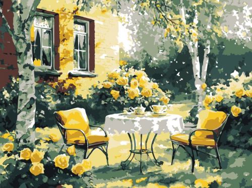 Картина за номерами - "Затишний дворик" ©art_selena_ua, 30х40см  мініатюра фото 1